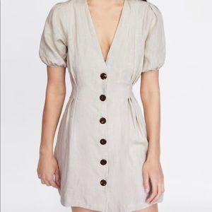 Beige Linen Dress